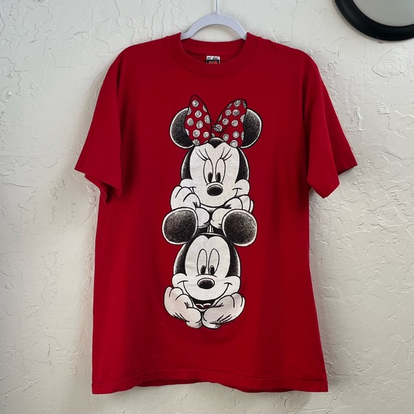 Vintage Mickey Unlimited Minnie & Mickey Red T-Shirt One Size Fits All - Picture 3 of 8